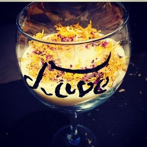 Wine glass candle keepsake